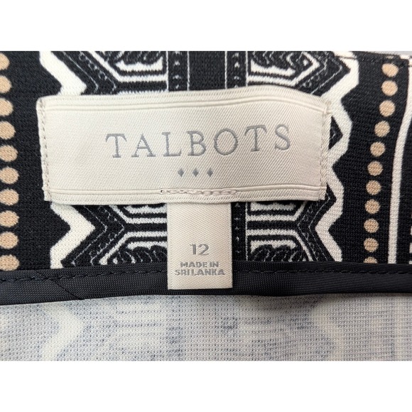 Talbots Women's Leopard Skirt Size 12 Beige Black Pencil Knee Length Mob Wife - Picture 2 of 10